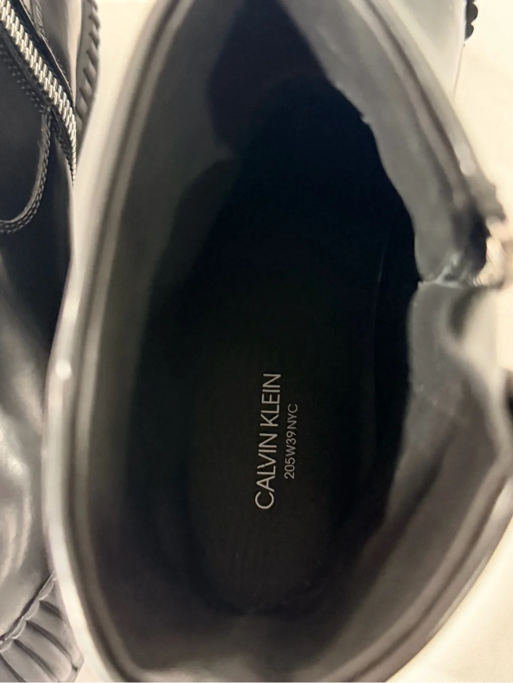 Calvin Klein Black Rubber Toe Cap Boots size US 7W